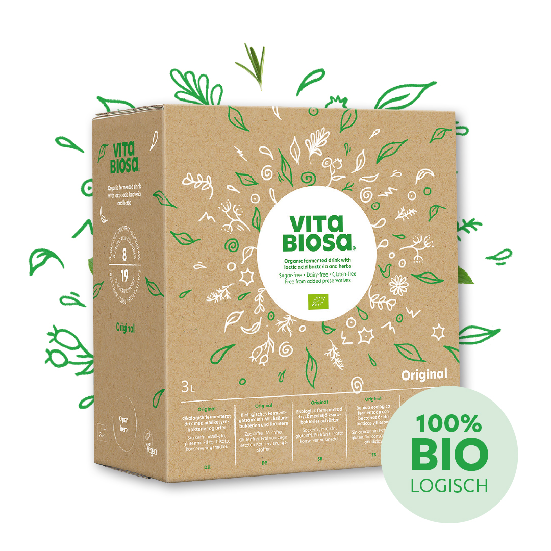 Kräuterfermentgetränk Vita Biosa Original 3 L Flasche Neues Design Kräuter Pflanzen