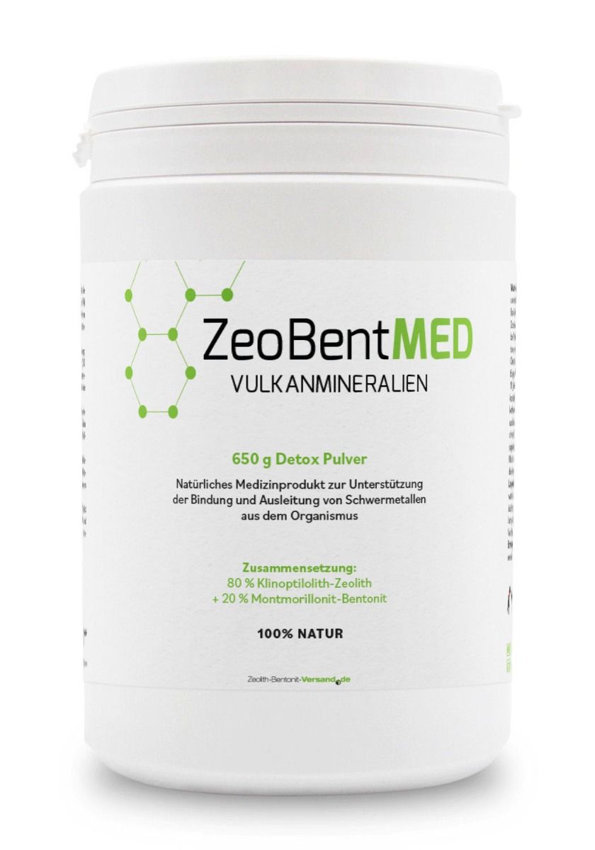 Bentonit kaufen Zeobent Med 650g Detox Pulver Front