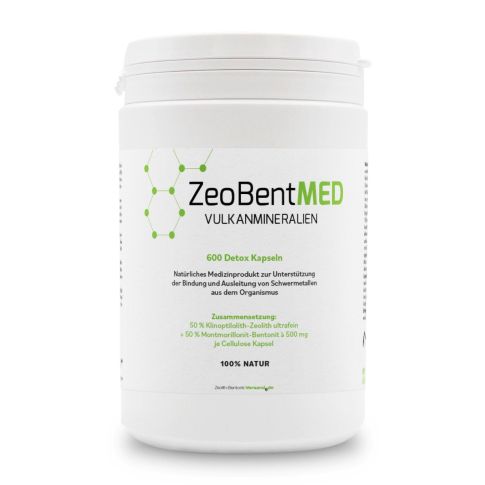 Bentonit kaufen Zeobent Med 600 Detox Kapseln Front